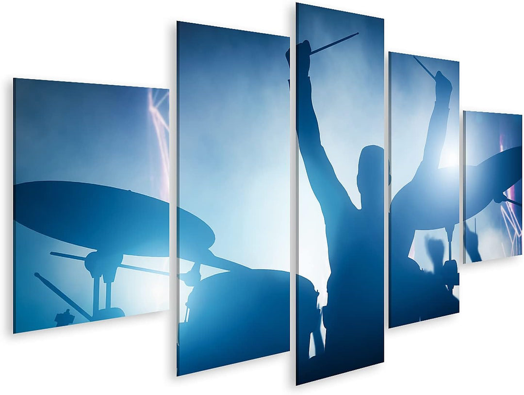 islandburner Bild auf Leinwand Schlagzeuger Spielen Am Schlagzeug Auf Musikkonzert Club Lichter Küns