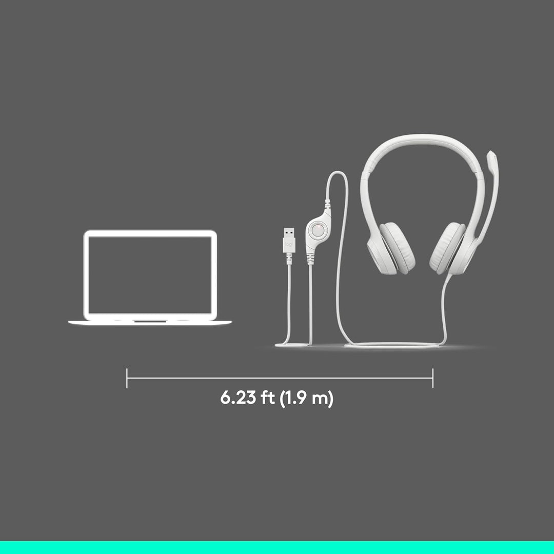 Logitech H390 Kabelgebundenes Headset für PC/Laptop, Stereo-Kopfhörer mit Mikrofon mit Geräuschunter