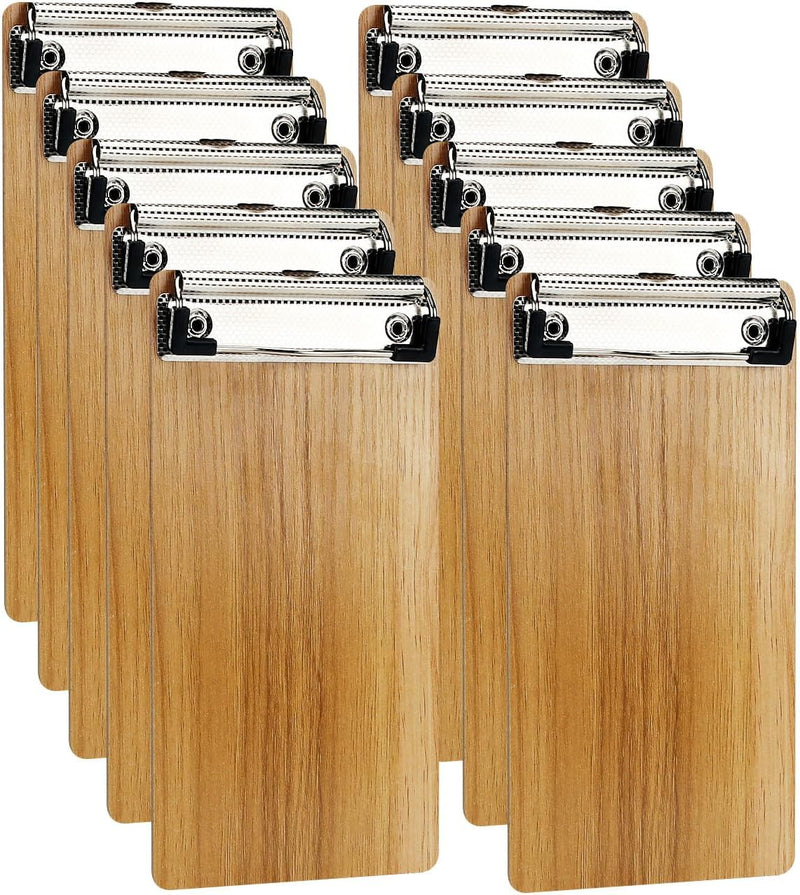 (10 Stück) A6 Klemmbrett Holz A6,Schreibbrett Klemmbrett mit Metalklemme und Aufhängeose, A6 Schreib