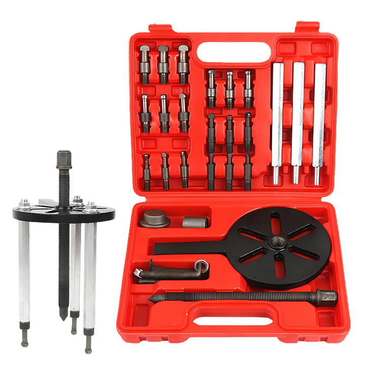 21 Stück Lagerabzieher Sets mit Roten Stahlspannzangen, Innenlochabzieher, 3-Backen-Hakenabzieher, m