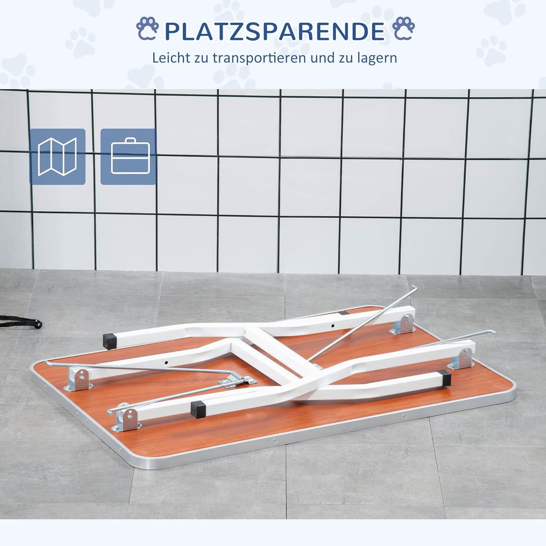 Pawhut Haustier Trimmtisch, Hunde Schertisch, Tierpflegetisch, höhenverstellbar, inkl. Schlingen Sch