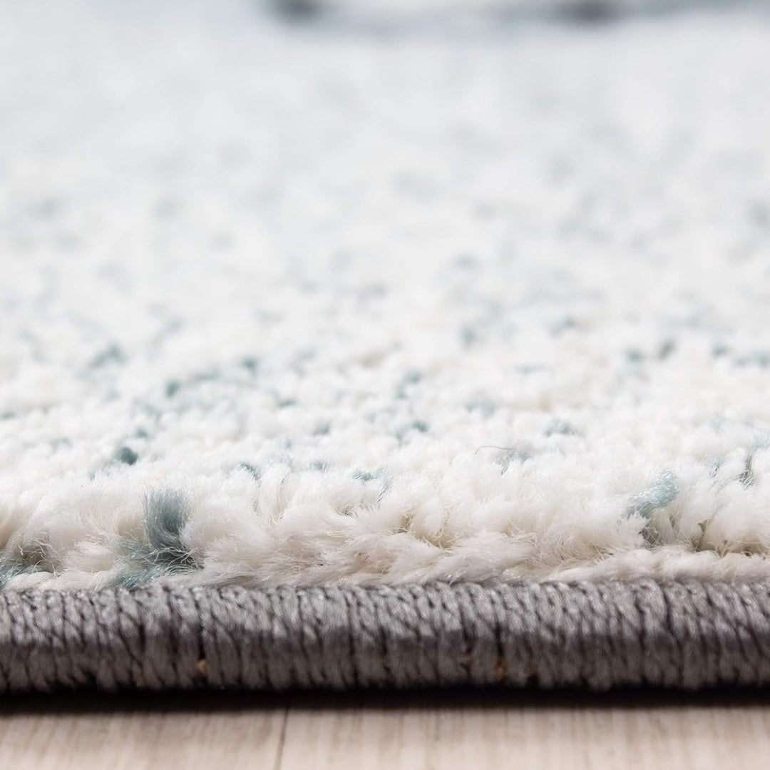 Kinderteppich für Jungen und Mädchen Elefant Muster 120 cm Rund Blau - Kurzflor Waschbarer Teppich E