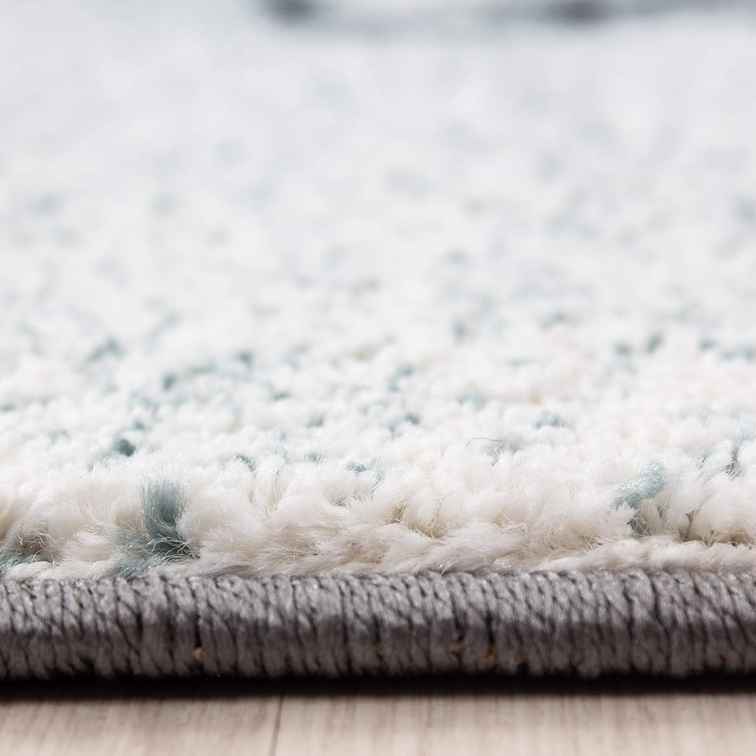 HomebyHome Kinderteppich Blau 80x150 cm Elefantenmuster Läufer Jungen Kurzflor Extra Weich Antialler