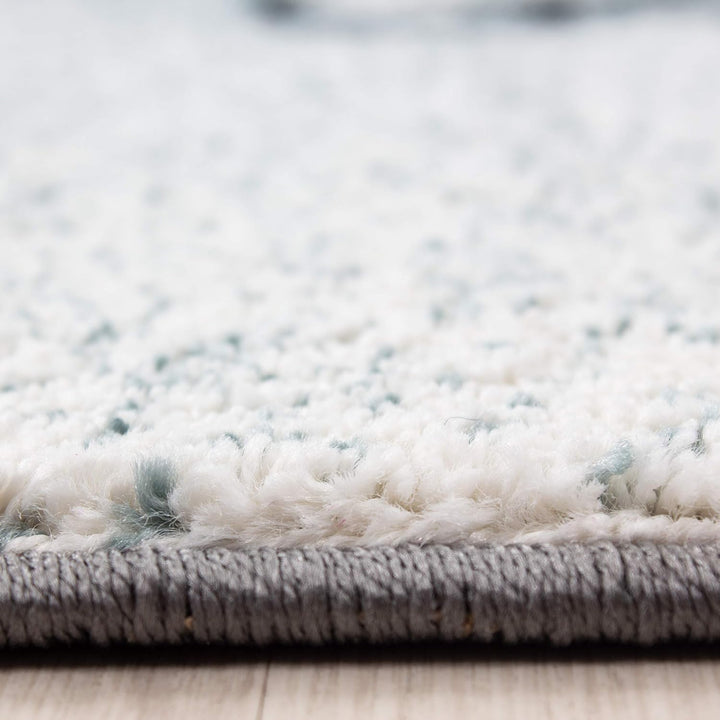 HomebyHome Kinderteppich Blau 80x150 cm Elefantenmuster Läufer Jungen Kurzflor Extra Weich Antialler