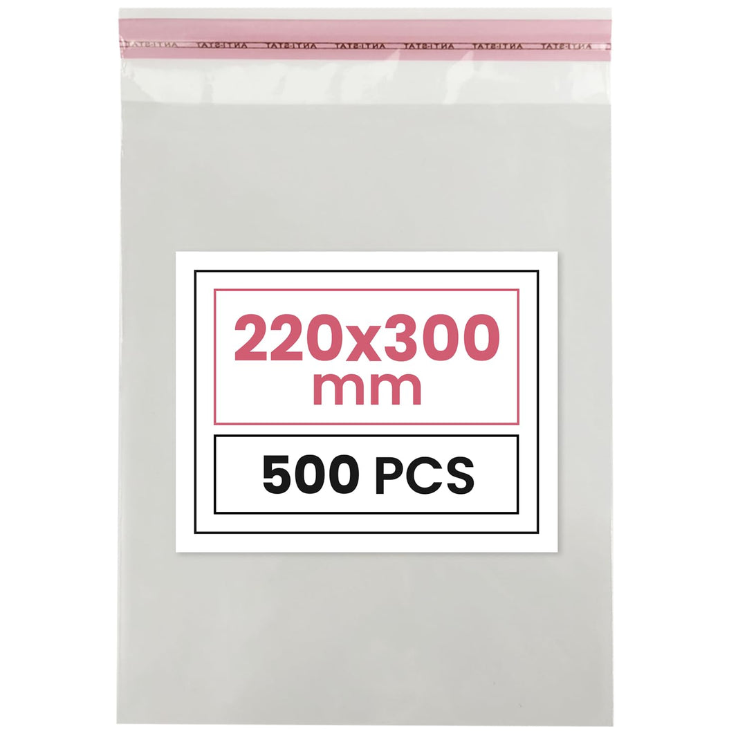 Netuno 500 Flachbeutel Hochglanz 22x30 cm mit Klappe (3cm) Peel & Seal PP Tütchen selbstklebend Plas