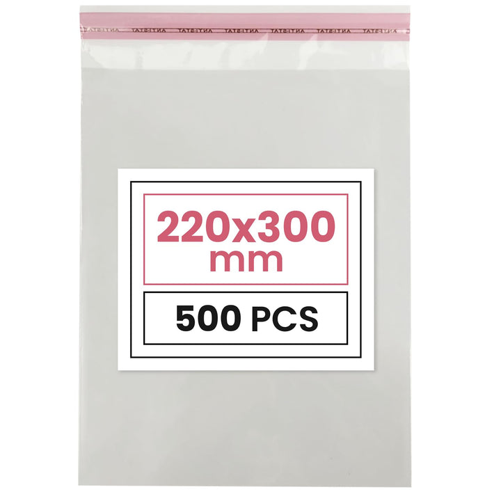 Netuno 500 Flachbeutel Hochglanz 22x30 cm mit Klappe (3cm) Peel & Seal PP Tütchen selbstklebend Plas