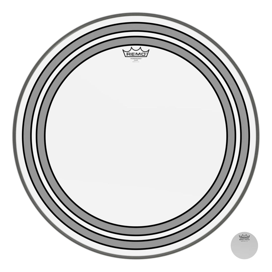Remo Powersonic transparentes Bass-Schlagzeugfell 56 cm Trommelkopf (Drumhead), Trommelkopf (Drumhea