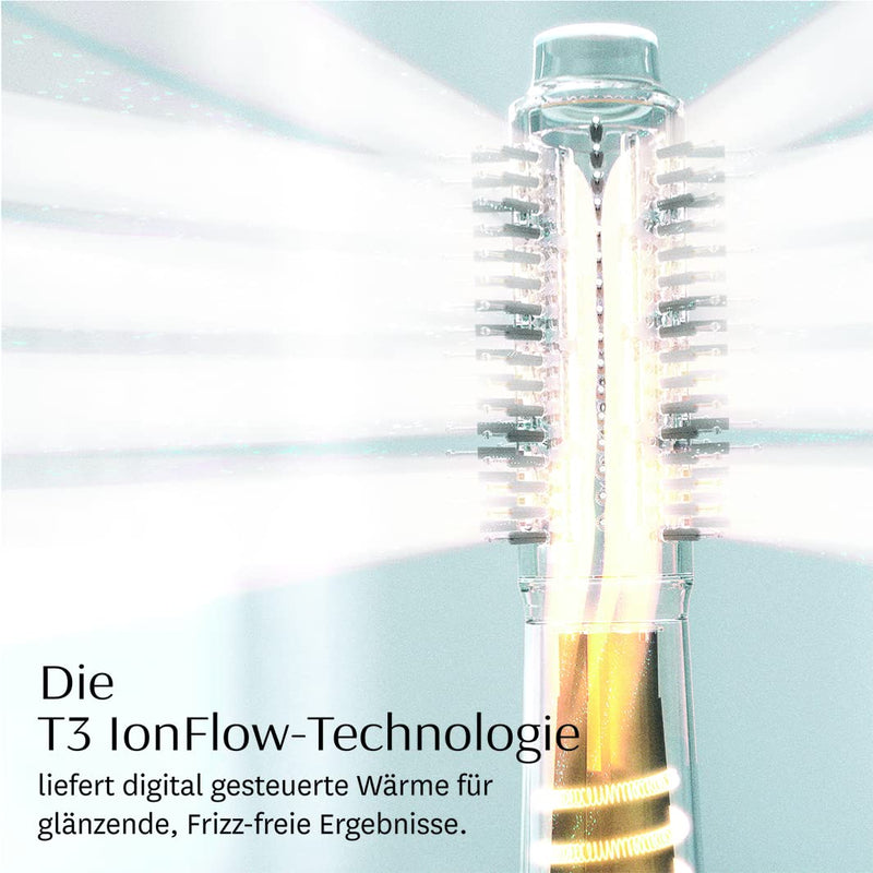 T3 AireBrush Duo Heissluft-Trockenbürste mit zwei austauschbaren Aufsätzen, 15 Temperatur und Geschw