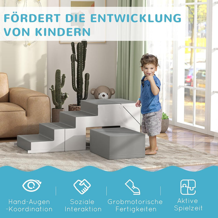 HOMCOM 2 TLG. Schaumstoff Bausteine Kinder Softbausteine Weiche Riesenbausteine Schaumstoffblöcke fü