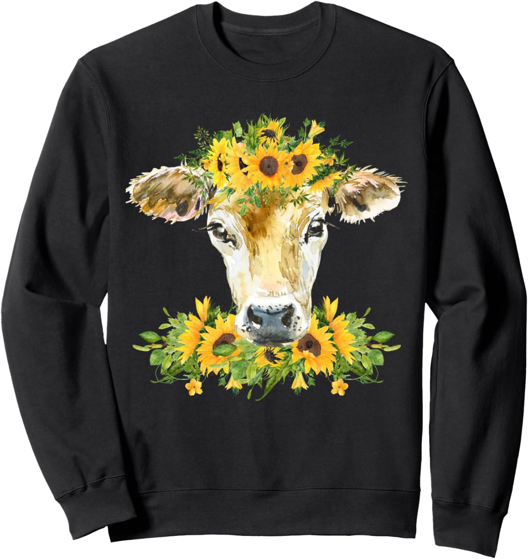 Baby Kuh Kalb Mit Sonnenblumen Geschenk Landwirtin Bäuerin Sweatshirt