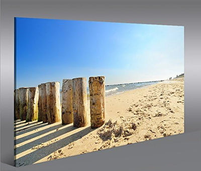 islandburner Bild Bilder auf Leinwand Ostsee Strand 1p XXL Poster Leinwandbild Wandbild Dekoartikel