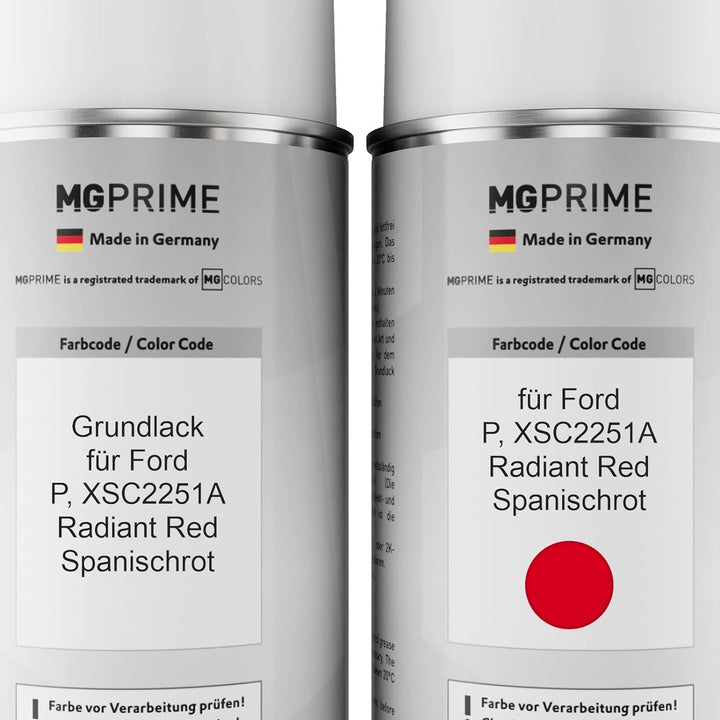 Autolack Sprühdosen Set für Ford P / XSC2251A Radiant Red/Spanischrot Grundlack Basislack Klarlack S