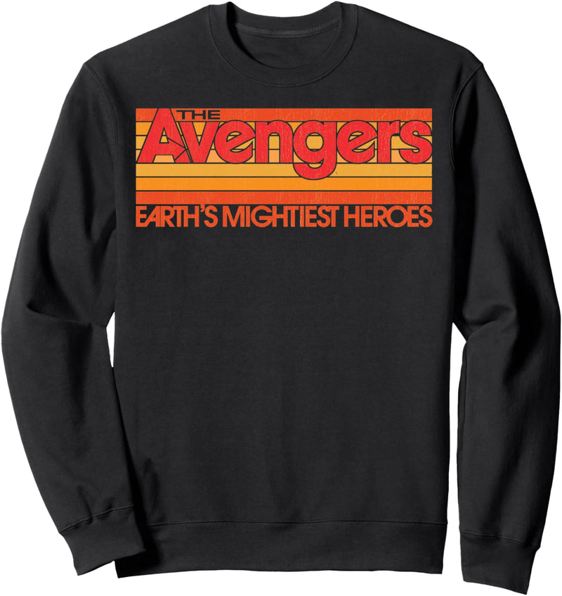 Marvel The Avengers Retro Striped Text Logo Sweatshirt