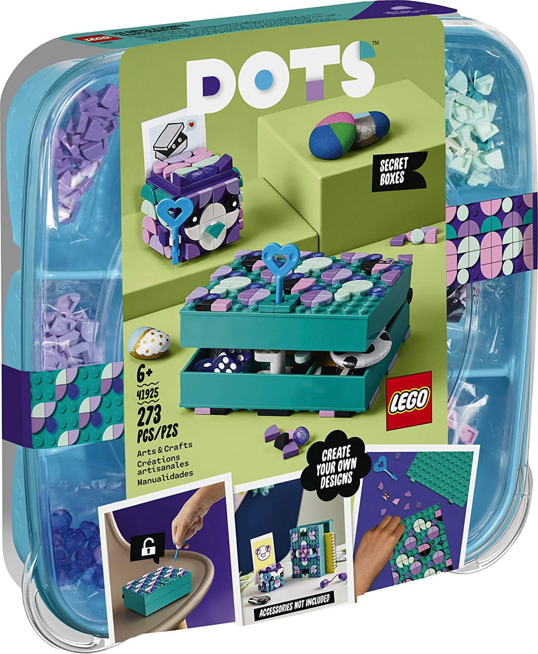 LEGO DOTS Secret Boxes 41925 DIY Craft Decorations Kit; Makes a Creative Gift for Kids Who Want to M