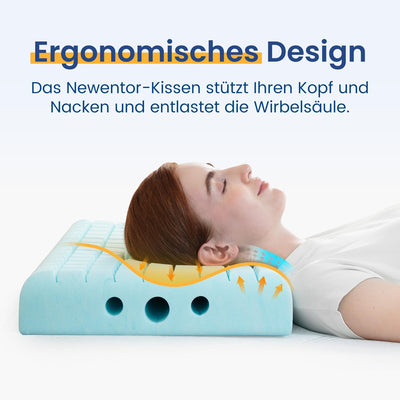 Newentor® Ergonomisches Nackenstützkissen, Höhenverstellbares Memory Foam Kissen, Orthopädisches Kis