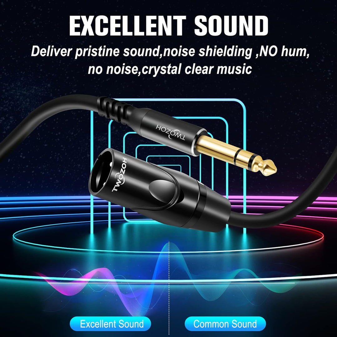 Twozoh XLR auf Klinke 6,3 5M, XLR Stecker auf TRS 6,35 mm Stereo Gitarrenkabel (Profesional/Hifi) 5M