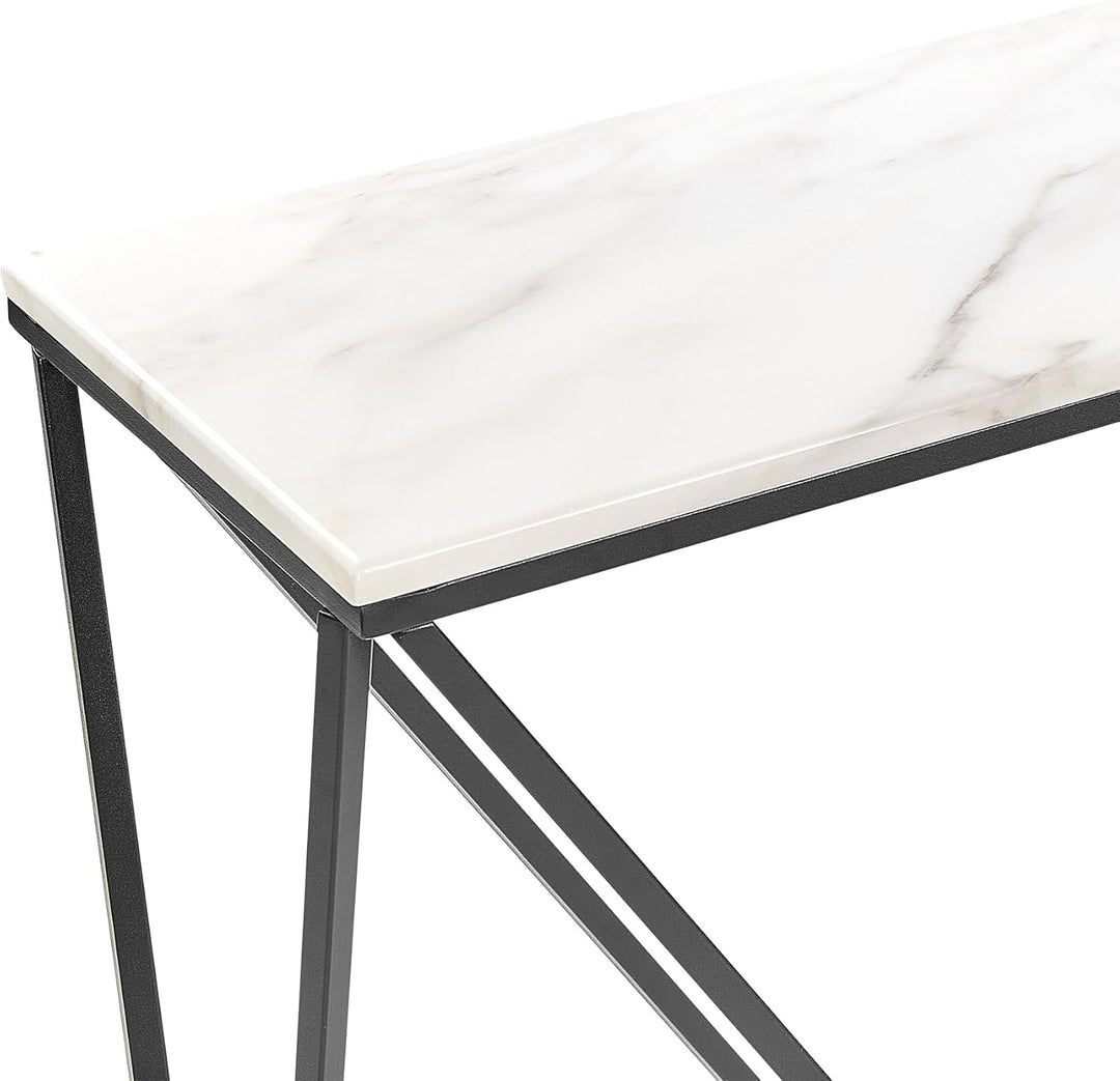 Konsolentisch Marmoroptik weiss / schwarze Beine modernes elegantes Design Hazen