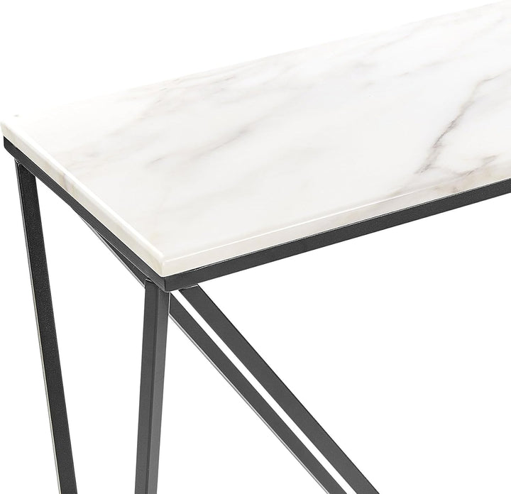 Konsolentisch Marmoroptik weiss / schwarze Beine modernes elegantes Design Hazen