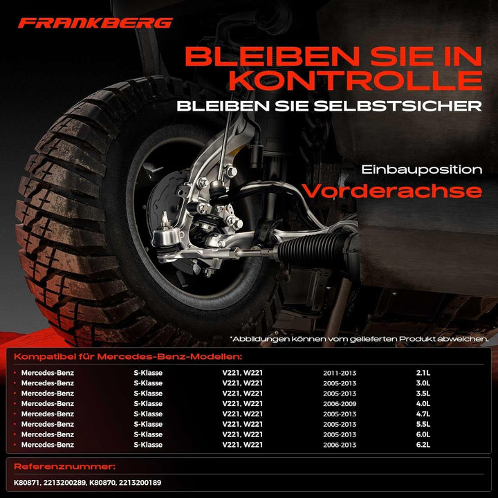 Frankberg 2x Koppelstange Pendelstütze Vorderachse Kompatibel mit S-Klasse W221 S250 S320 S350 S400