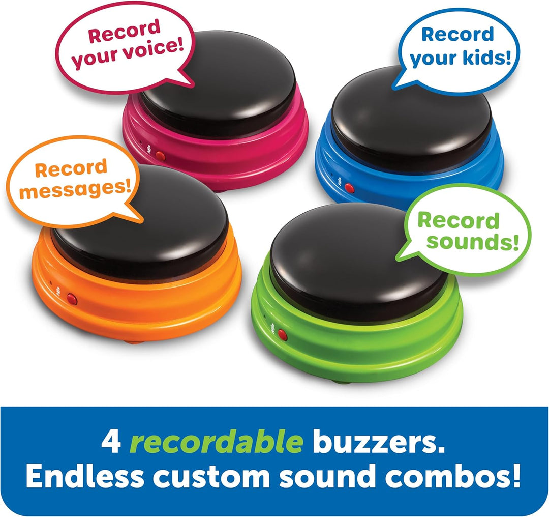 Learning Resources LER3769 Resources Buzzer mit Aufnahmefunktion (4 Stück), (Umverpackung kann abwei