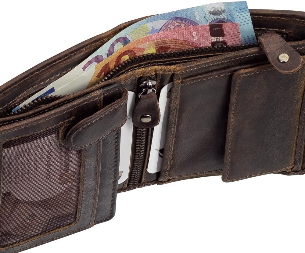 Greenland Westcoast Leder Geldbörse Portemonnaie Geldbeutel mit RFID Schutz - Platz für bis zu 7 Kar