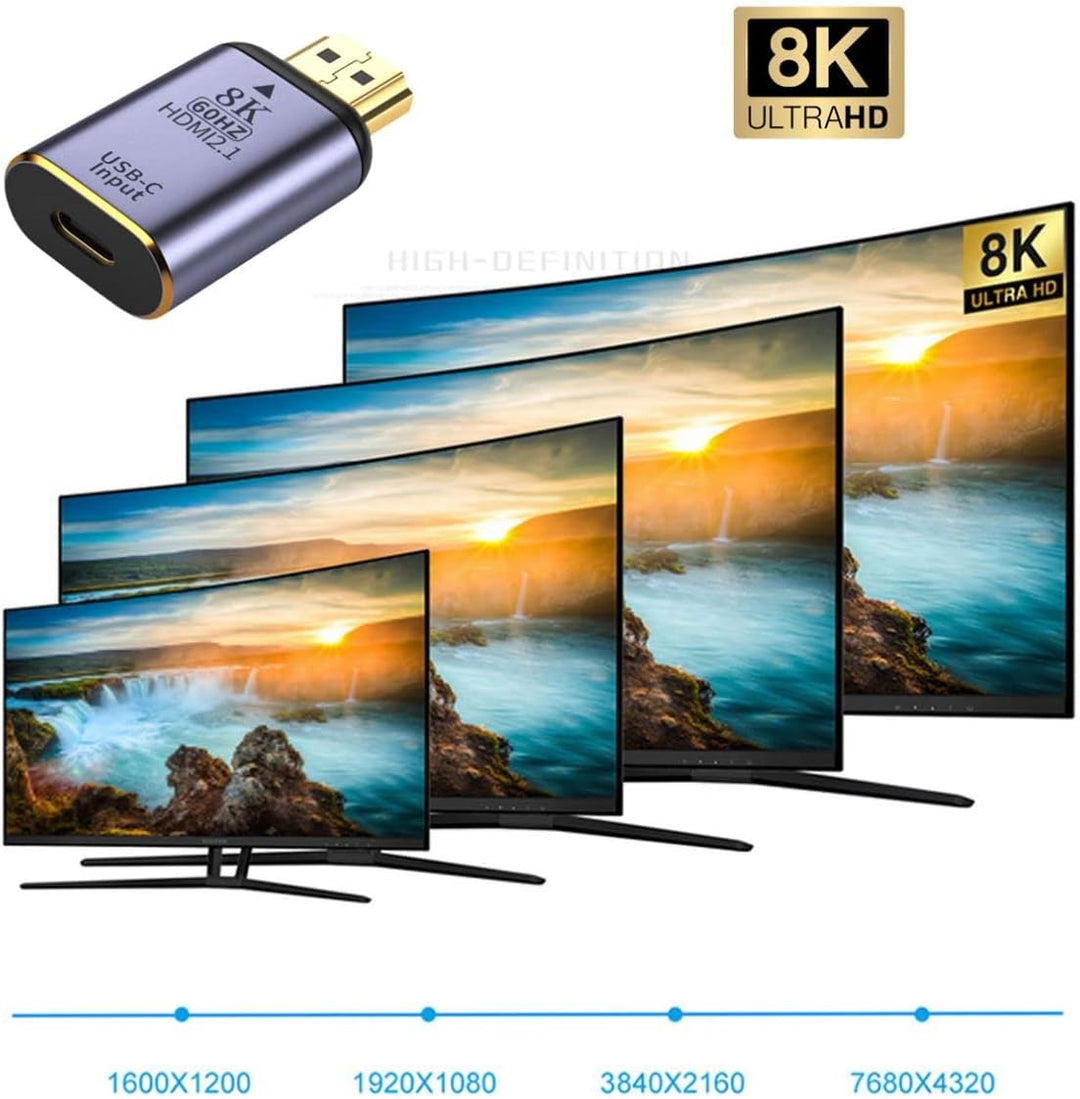 ChenYang CY USB-C Type C Buchse Quelleingang auf HDMI 2.1 Stecker Ausgang HDTV Adapter 8K@60Hz 4K@12