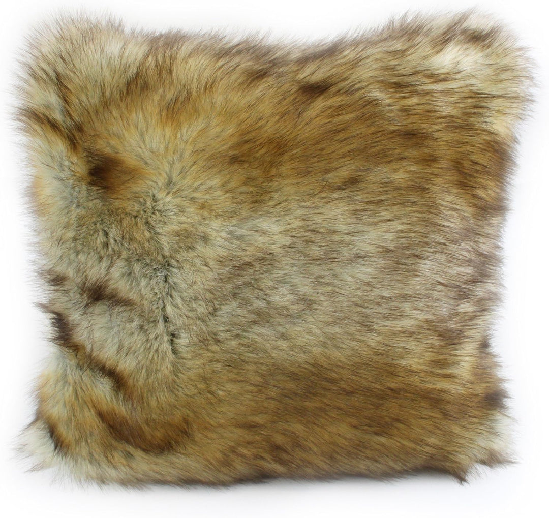 Gözze - Wohnkissenhülle, Kunstfell in edler Pelzoptik, Design Fuchs, 50 x 50 cm - Braun/Rot, Fuchs