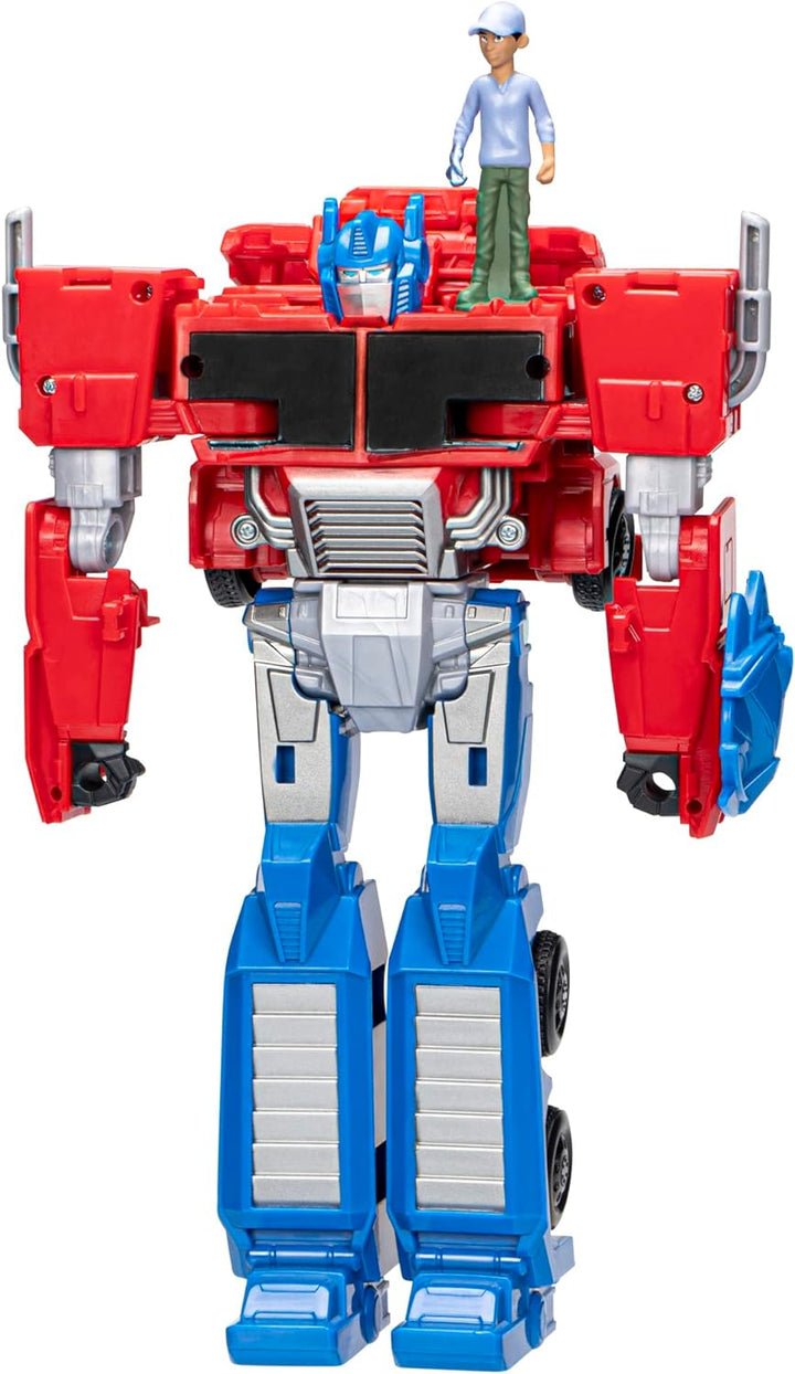 Transformers Spielzeug EarthSpark Spin Changer Optimus Prime Action-Figur (20 cm) mit Robby Malto Fi