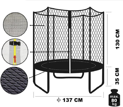 SixBros. SixJump 1,40 M Gartentrampolin versch. Farben Trampolin mit Sicherheitsnetz Grün, Grün