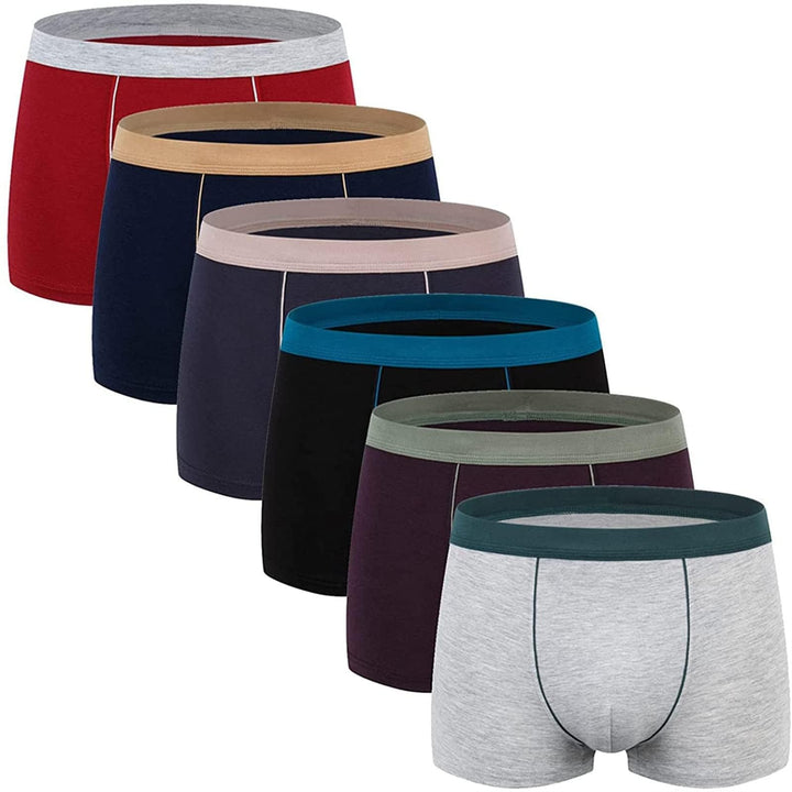 SHUOJIA Boxershorts Men Herren 6er Pack Retroshorts Männer Trunks Baumwolle Unterwäsche Weiche Und I