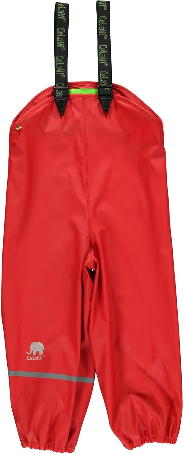 Celavi Baby - Jungen Rainwear Bukser Solid Regenjacke, Rot (Roth 402), 80 EU