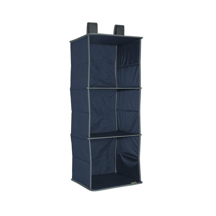 Hängeorganizer S für 3 Faltboxen Small Marine Blue 34x32x83cm Schlaufen Kleiderstange Ordnung Schran