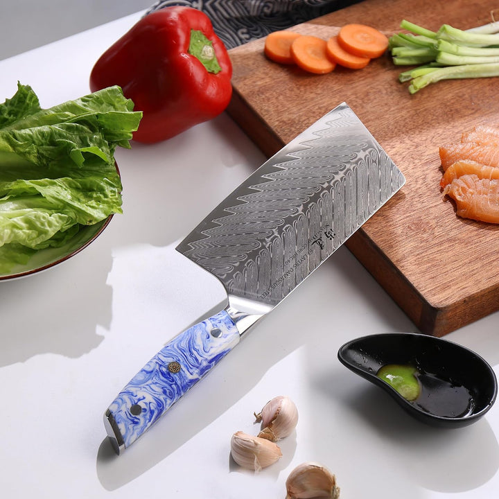 SHANGDAO 17,5 cm chinesisches Kochmesser, Hackbeil, Küchenmesser, professionelles Gemüsemesser, gesc