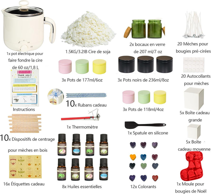 Julwshiper Kerzen Selber Machen Set für Erwachsene, DIY Kerzenherstellung Kit, Duftkerze Geschenke S