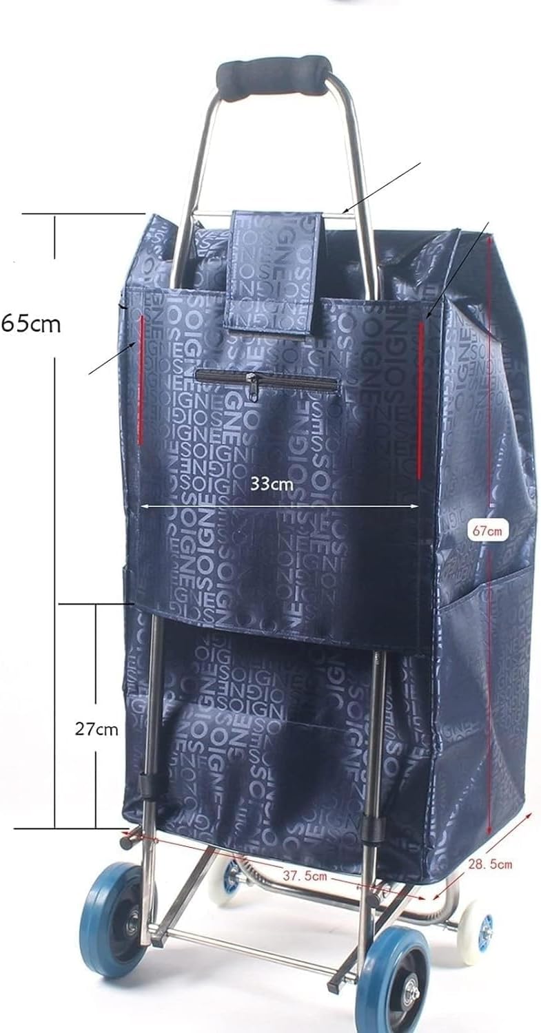 1/2 Stück Ersatztasche für Einkaufswagen – 72 l Ersatztasche für Handwagen, Einkaufstasche mit Seite