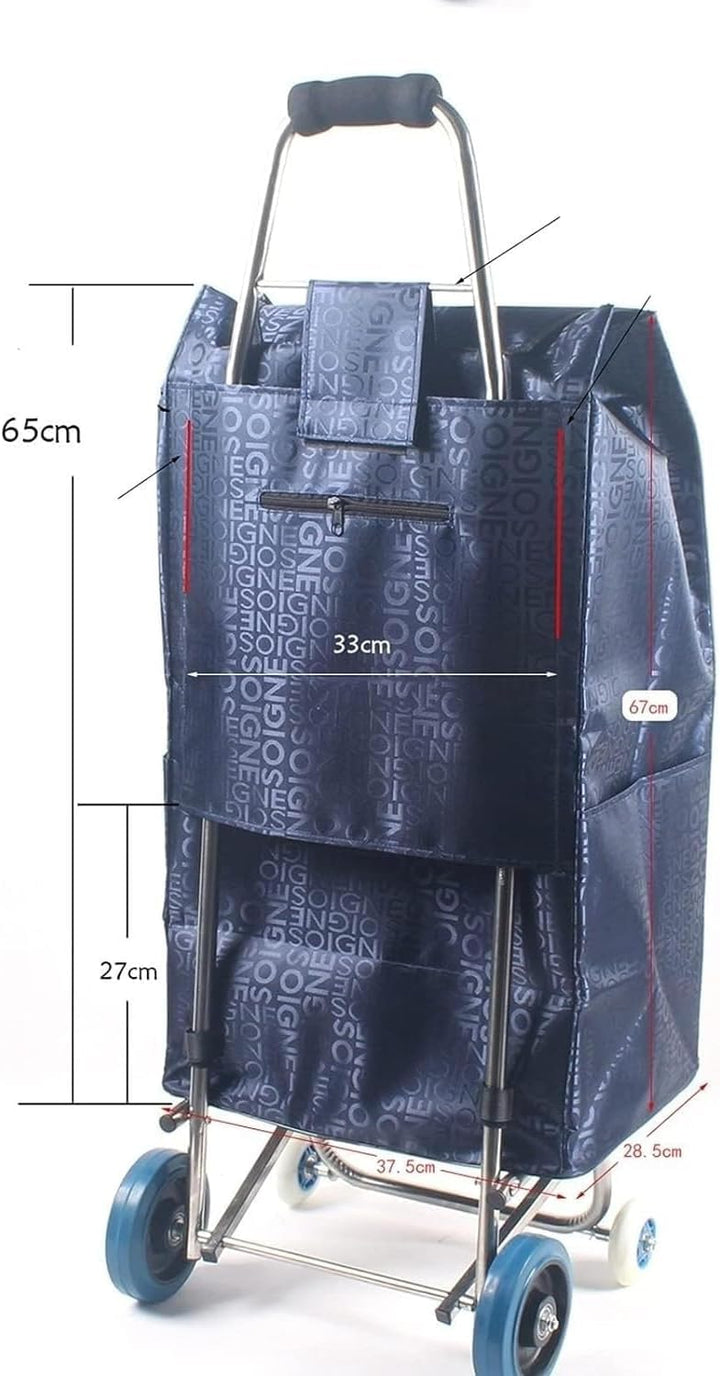 1/2 Stück Ersatztasche für Einkaufswagen – 72 l Ersatztasche für Handwagen, Einkaufstasche mit Seite