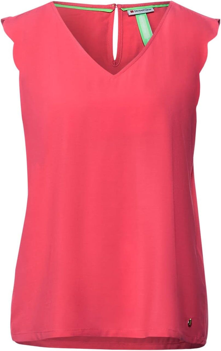 STREET ONE Damen Blusentop 36 Intense Coral, 36 Intense Coral