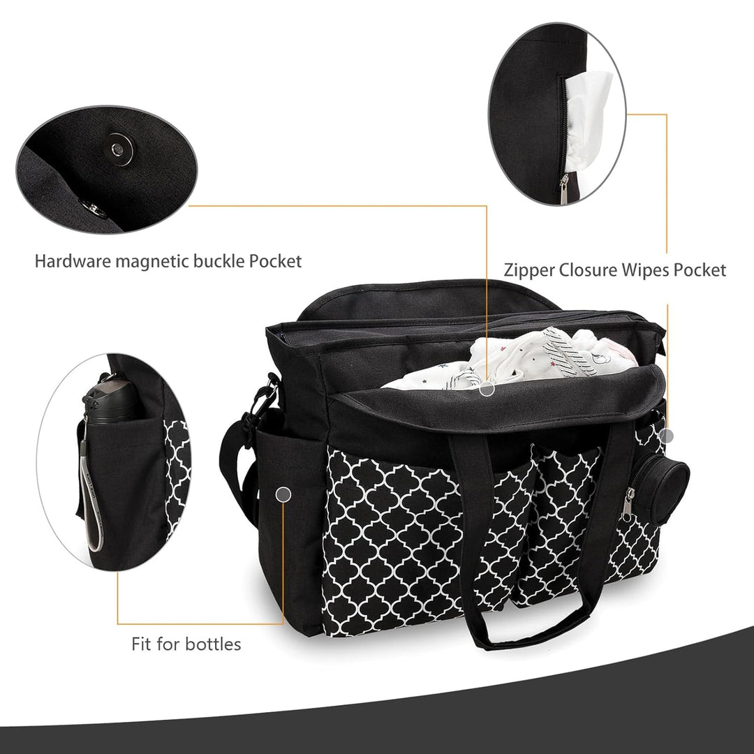 Baby Wickeltasche, 13 Taschen, Reise Wickeltasche Henkeltaschen Portable Babytasche mit Schnullertas