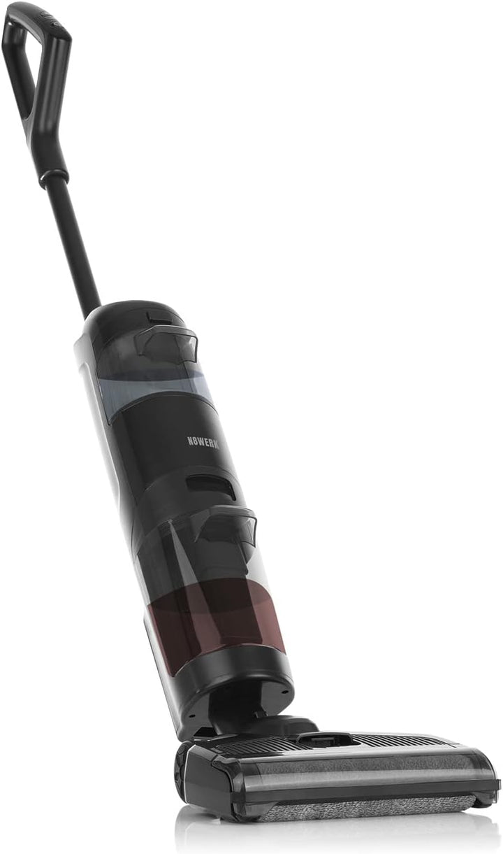 N8WERK Akku-Bodenreiniger 3 in 1 - Saugen,Nass- & Trockenwischen Bis zu 60 Min. Laufzeit Mit LED-Dis