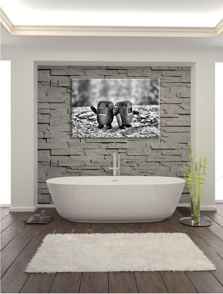 Pixxprint Rawr Monsterpuppen als Leinwandbild/Grösse: 100x70 / Wandbild/Kunstdruck/fertig bespannt,