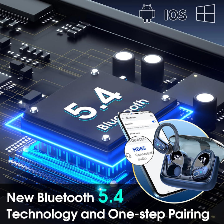 Aptkdoe In Ear Kopfhörer Kabellos Sport, Bluetooth 5.4 Kopfhörer mit ENC Mic, 75 Std Spielzeit, Anpa