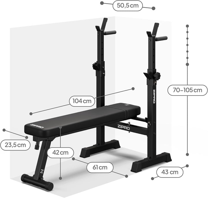 Zipro klappbare Trainingsbank, Bankdrücken, Fitnessbank, Multifunktion Sit up bank, Fitnessgeräte, F