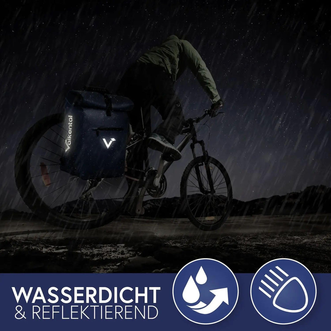 Valkental® 3in1 Fahrradtasche [Bis 25L] - Das Original - Geeignet als Gepäckträgertasche, Rucksack u