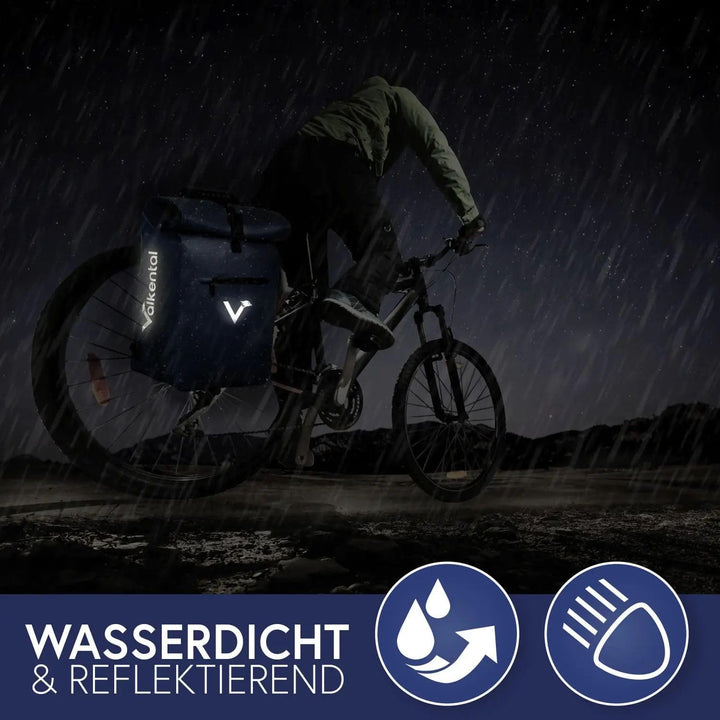 Valkental® 3in1 Fahrradtasche [Bis 25L] - Das Original - Geeignet als Gepäckträgertasche, Rucksack u