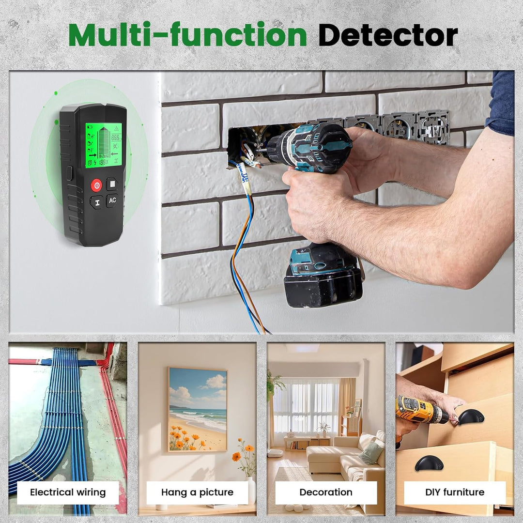 Leitungssucher Ortungsgerät, 5 in 1 Multifunktions Wand Scanner Detektor Stud Finder, Leitungssuchge