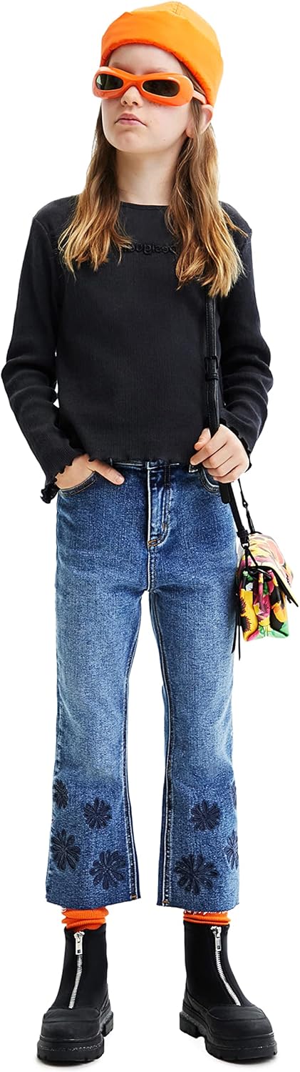 Desigual Mädchen Kids Top-BO Jeans 4 Jahre Blau, 4 Jahre Blau