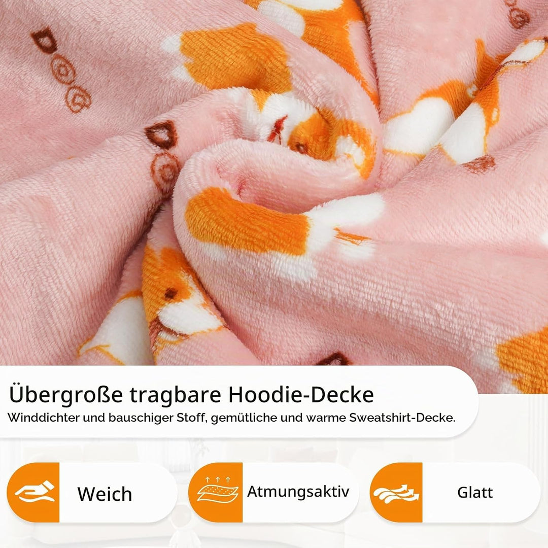 Mokani ÜBergrossE Hoodie Decke Kinder mit äRmel Tragbare Kapuzenpullover, Super Weich Warmes Bequeme