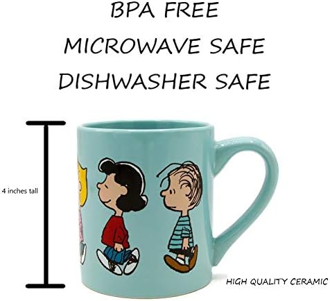 Silver Buffalo PEA43032 Ceramic Mug Peanuts Group Profile Walk Keramiktasse, keramik, blau, Blau 14-