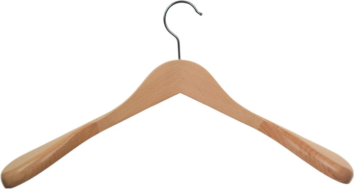 Hagspiel Kleiderbügel aus Buchenholz, Schulterbügel, Holzbügel für Garderobe, Made in Austria (Natur