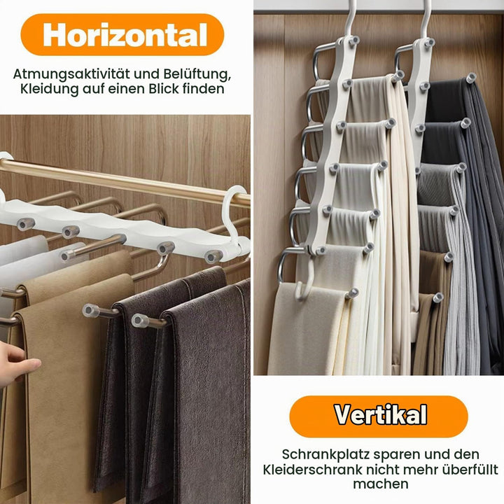Sternstunde hosenbügel kleiderbügel platzsparend 2 Stück rutschfest Faltbare Multi Bügel für Hosen,